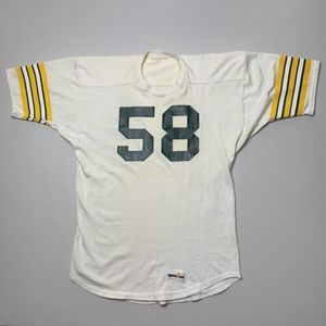 Vintage Spanjian Football Jersey Green Bay Packers Style White #58 Size Large